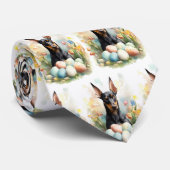 復活祭の卵を持つドーバーマン ネクタイ (ロール)