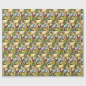 復活祭の卵を持つバニーと子豚 ラッピングペーパー (フラット)