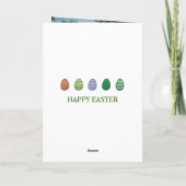 復活祭の卵を持つ復活祭のバニーのジャグル カード (裏面)