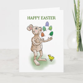 復活祭の卵を持つ復活祭のバニーのジャグル カード