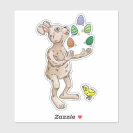 復活祭の卵を持つ復活祭のバニーのジャグル シール