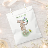 復活祭の卵を持つ復活祭のバニーのジャグル フェイバーバッグ (クリップ留めされた状態)