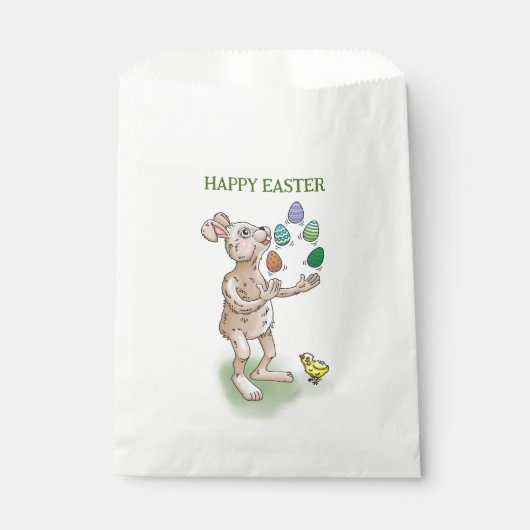 復活祭の卵を持つ復活祭のバニーのジャグル フェイバーバッグ (正面)