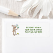 復活祭の卵を持つ復活祭のバニーのジャグル ラベル (インサイチュ)