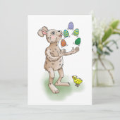 復活祭の卵を持つ復活祭のバニーのジャグル 招待状 (スタンド正面)