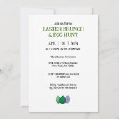 復活祭の卵を持つ復活祭のバニーのジャグル 招待状 (裏面)