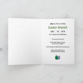 復活祭の卵を持つ復活祭のバニーのジャグル 招待状 (内部)