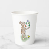 復活祭の卵を持つ復活祭のバニーのジャグル 紙コップ (裏面)