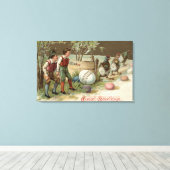 復活祭の卵を指摘する巡礼者 キャンバスプリント (インサイチュ (ウッドフロア))