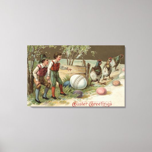 復活祭の卵を指摘する巡礼者 キャンバスプリント (正面)