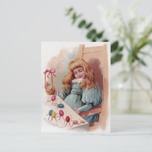 復活祭の卵を生み出す夢を見る少女 シーズンポストカード (スタンド正面)