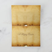 復活祭の卵パーチメントの花を持つ鶏 シーズンカード (内部)