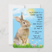 復活祭の卵狩りとバニー 招待状 (正面)