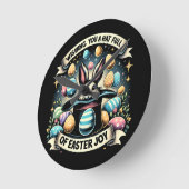 復活祭の喜びに満ちた帽子 ラウンド壁時計 (傾斜)