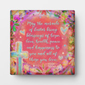 復活祭の奇跡引用文かわいらし信仰インスピレーション フォトプラーク (正面)