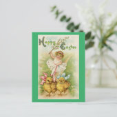 復活祭の女の子と雛はがき シーズンポストカード (スタンド正面)