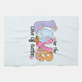復活祭の愛のために – かわいいバニー&エッグ キッチンタオル (横)