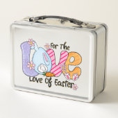 復活祭の愛のために – かわいいバニー&エッグ メタルランチボックス (裏面)