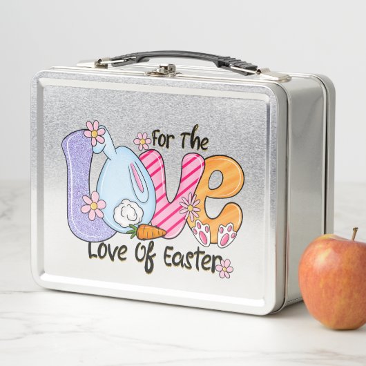 復活祭の愛のために – かわいいバニー&エッグ メタルランチボックス (インサイチュ)