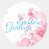 復活祭の挨拶のフローラをカスタマイズ ラウンドシール (正面)