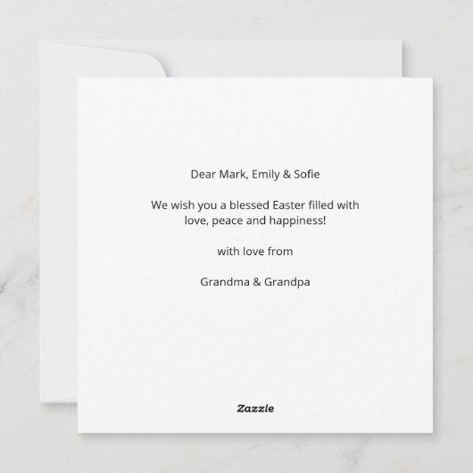 復活祭の挨拶 シーズンカード (裏面)