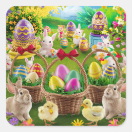 復活祭の挨拶 スクエアシール