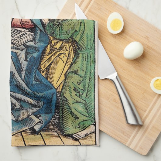 復活祭の日曜日の後のペンテコステのシーン キッチンタオル (四つ折り)