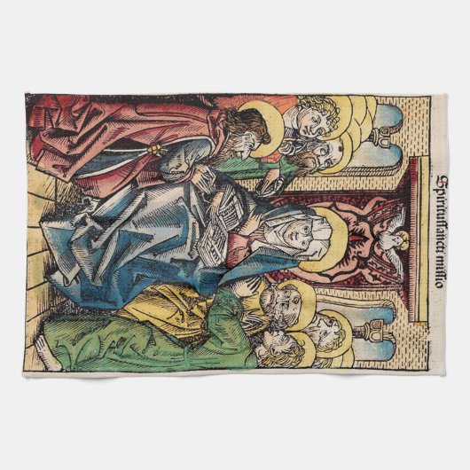 復活祭の日曜日の後のペンテコステのシーン キッチンタオル (横)