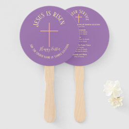 復活祭の日曜日の紫色の教会の礼拝 ハンドファン