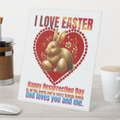 復活祭の日曜日、復活祭を愛し、神は私と貴方を愛し、 台座サイン (インサイチュ)