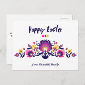 復活祭の民俗アレンジメントカスタム文字 ポストカード (正面/裏面)
