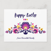 復活祭の民俗アレンジメントカスタム文字 ポストカード (正面)