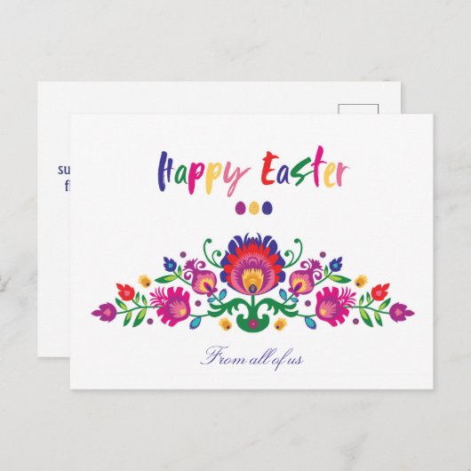 😍復活祭の民俗カスタム文字はがき ポストカード (正面/裏面)