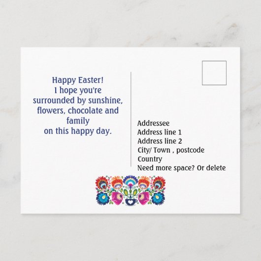 復活祭の民俗学カスタム文字はがき ポストカード (裏面)