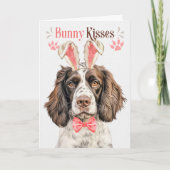 復活祭の為にバニーの耳に入ったイギリスのスリンガー犬 シーズンカード (正面)