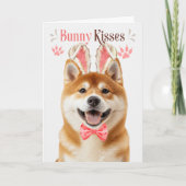 復活祭の為に耳を塞ぐ秋田犬 シーズンカード (正面)