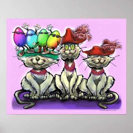 復活祭の猫ポスター ポスター (正面)