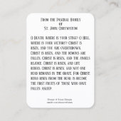 復活祭の聖カードと聖ヨハネ祈りの言葉 名刺 (裏面)