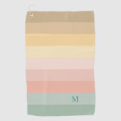 復活祭の色のストライプパターン ゴルフタオル (正面)