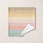 復活祭の色のストライプパターン バスタオルセット (ウォッシュタオル)