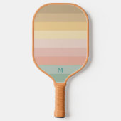復活祭の色のストライプパターン ピックルボールラケット (裏面)