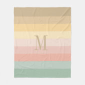 復活祭の色のストライプパターン フリースブランケット (正面)