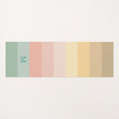 復活祭の色のストライプパターン ヨガマット (正面(横))