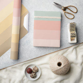 復活祭の色のストライプパターン ラッピングペーパー