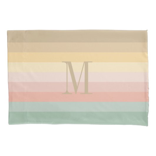 復活祭の色のストライプパターン 枕カバー (正面)