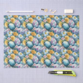 復活祭の花と着色卵 薄葉紙 (クラフト)