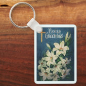復活祭の花、ヴィンテージ宗教復活祭 キーホルダー (正面)