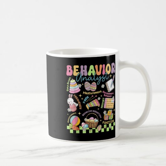 復活祭の行動アナリストBunny Aba Behavior Tec コーヒーマグカップ (右)