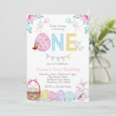 復活祭の誕生日の招待状、バニーの誕生日 招待状 (スタンド正面)