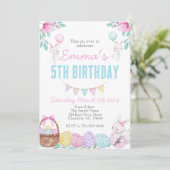 復活祭の誕生日の招待状、バニーの誕生日 招待状 (スタンド正面)